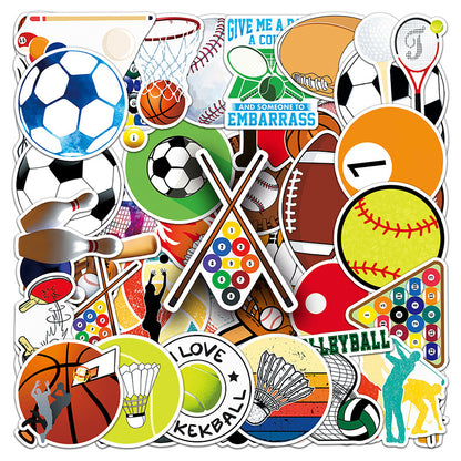 Football Stickers – 50Pcs Sport Designs – High-Definition Waterproof PVC – For Water Bottles, Laptops, Skateboards, Suitcases, Phones – Kawaii Stickers Kawaii Stickers