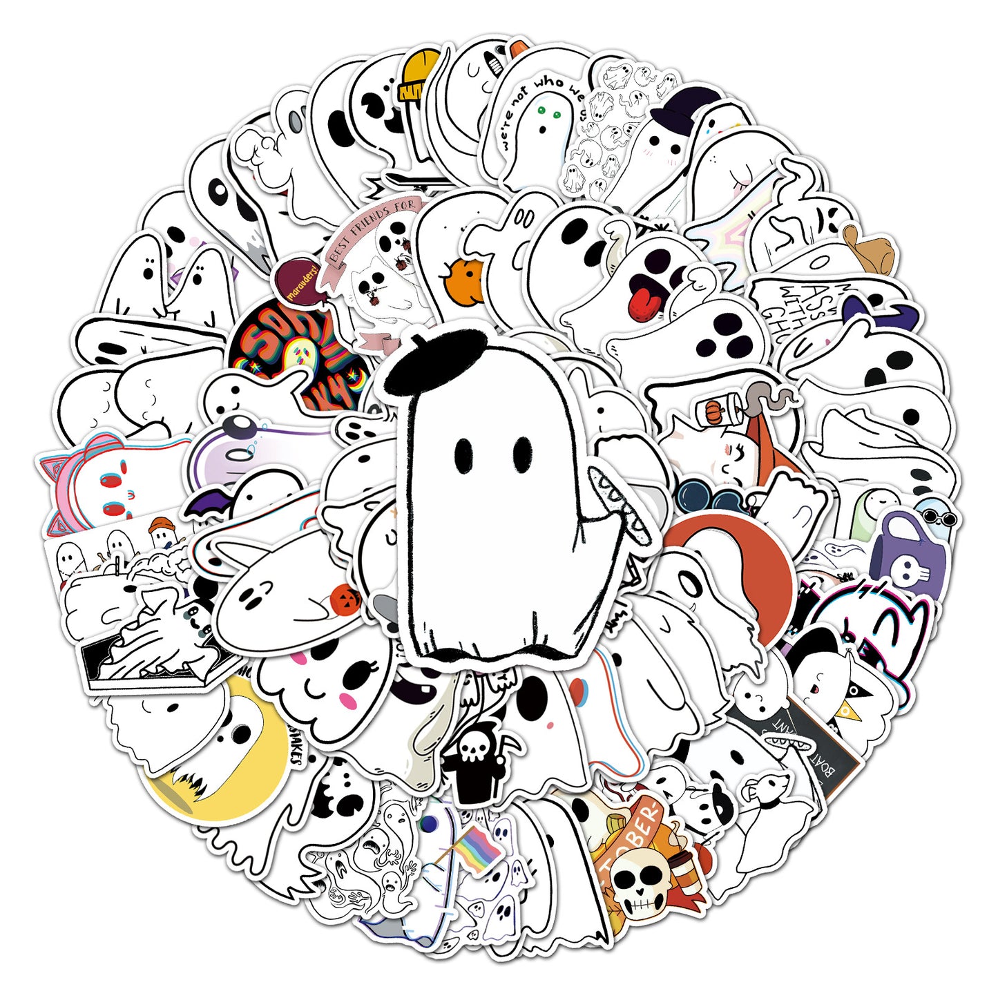 Halloween Stickers Adorable Ghost  for laptops skateboards  bottles