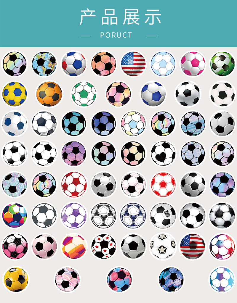 Football Stickers – 60PCS Cartoon Sports Designs – Waterproof PVC Matte – Laptop, Water Bottle & Luggage Decor – Kawaii Stickers Kawaii Stickers