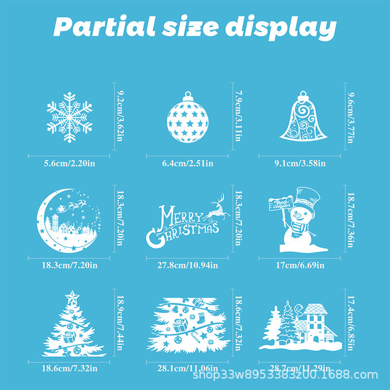 🎄 White & Blue Snowflake Window Stickers – Static Cling Christmas Window Decals for Holiday Decor 🎄 Kawaii Stickers