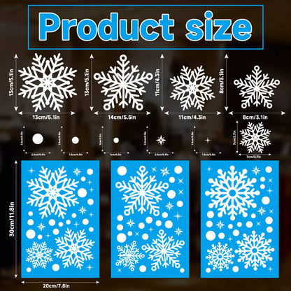 ❄️ Christmas Decoration Snowflake Window Stickers | Static Cling Glass Decals 🎄 Kawaii Stickers