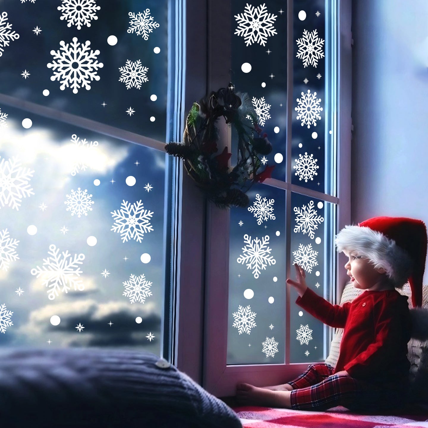 ❄️ Christmas Decoration Snowflake Window Stickers | Static Cling Glass Decals 🎄 Kawaii Stickers