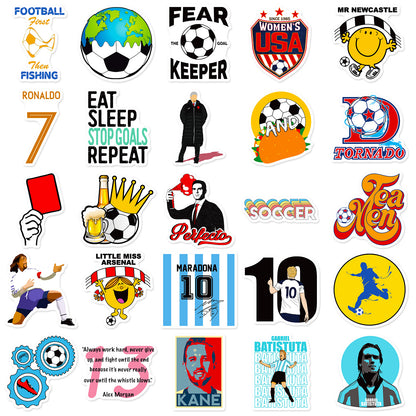 ⚽ 50Pcs Creative Football Stickers – Colorful Sports Life for 2025 Fans 🎨✨ Kawaii Stickers
