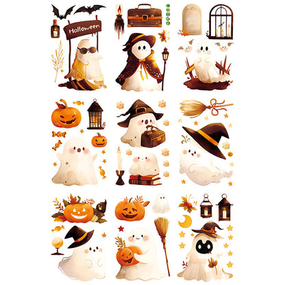🎃👻Halloween Cute Ghost & Pumpkin Static Window Stickers 🎃👻 20*30CM*9PCS Kawaii Stickers