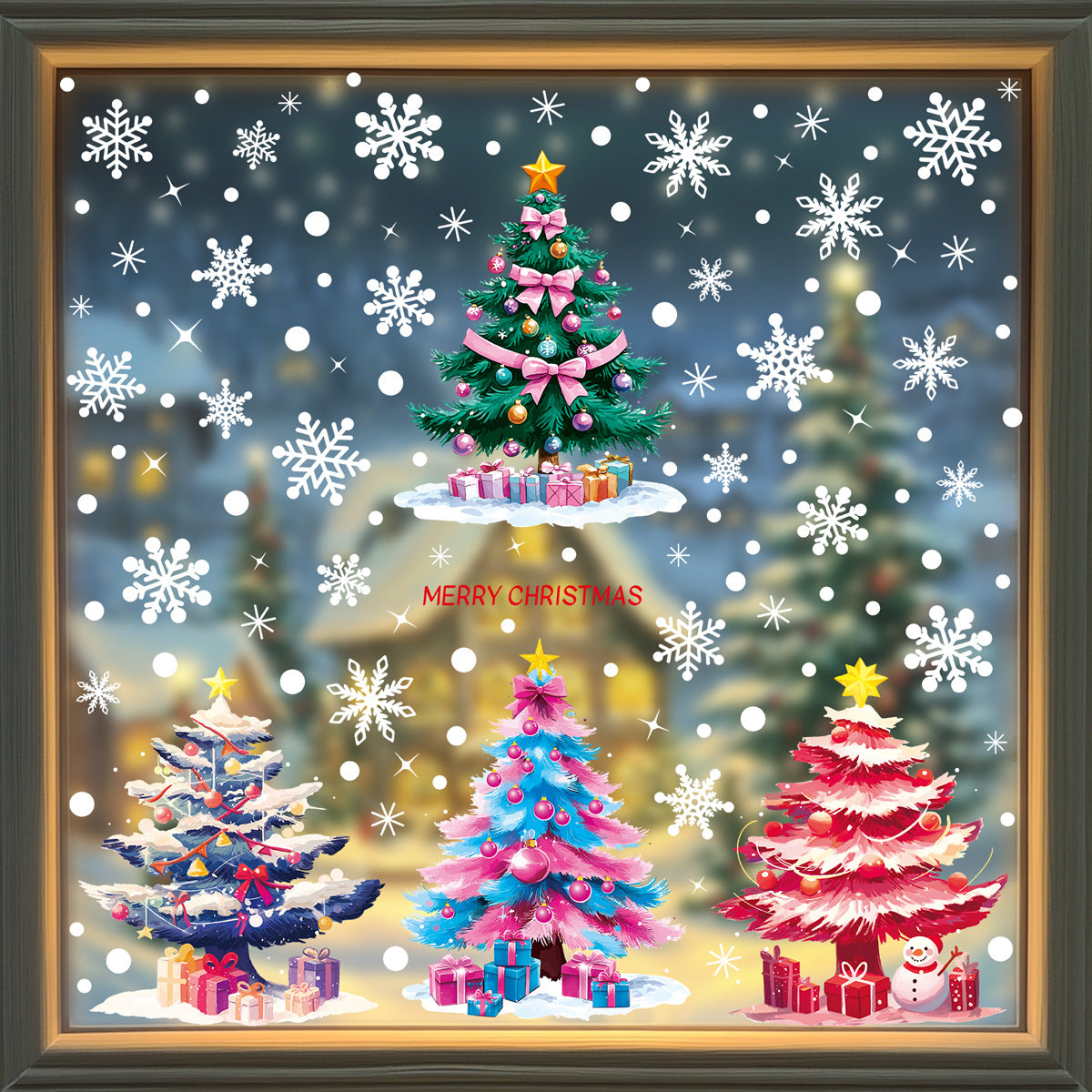 🎄 Christmas Stickers – Holiday Decorations with Christmas Tree, Snowman & Snowflake Window Clings 🎅 BQ545+546+548+552 Kawaii Stickers