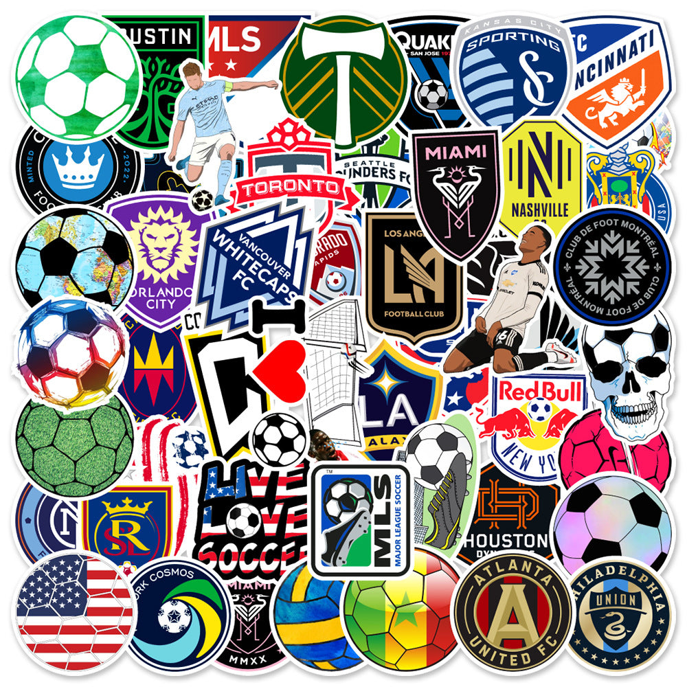 ⚽ 50PCS Graffiti Football Stickers – Sporty Waterproof Pack 🎉 Football Stickers-26 Kawaii Stickers