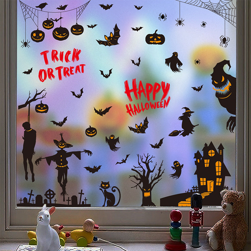 Spooktacular Halloween Window Stickers – Double-Sided Static Cling Décor for Glass Doors & Windows 👻🕷️ Kawaii Stickers