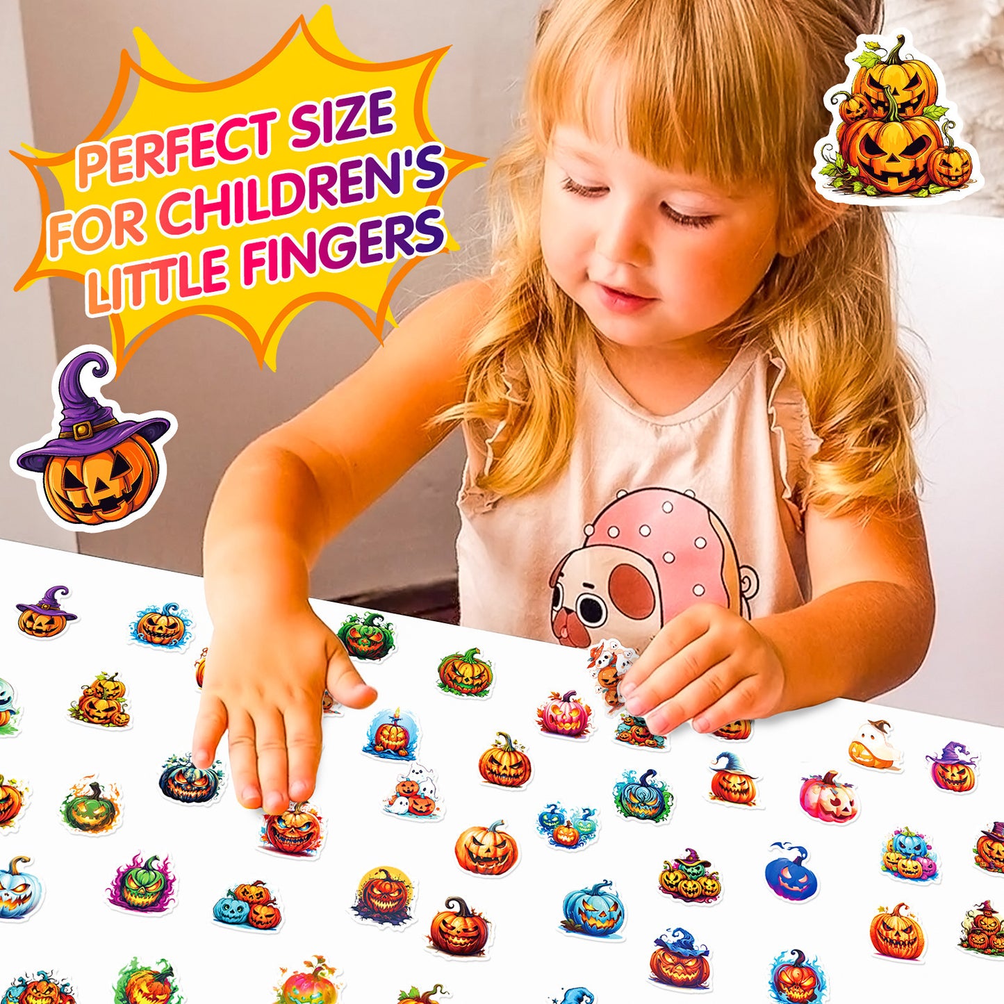 Halloween Stickers – 50pcs Pumpkin Halloween Stickers Set 🎃