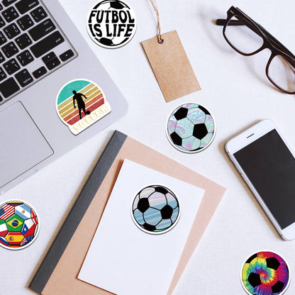 Football Stickers – 50Pcs Sport Designs – High-Definition Waterproof PVC – For Water Bottles, Laptops, Skateboards, Suitcases, Phones – Kawaii Stickers Kawaii Stickers