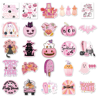 Halloween Stickers | 50pcs Pink Halloween Cute Sticker Set for DIY & Decoration