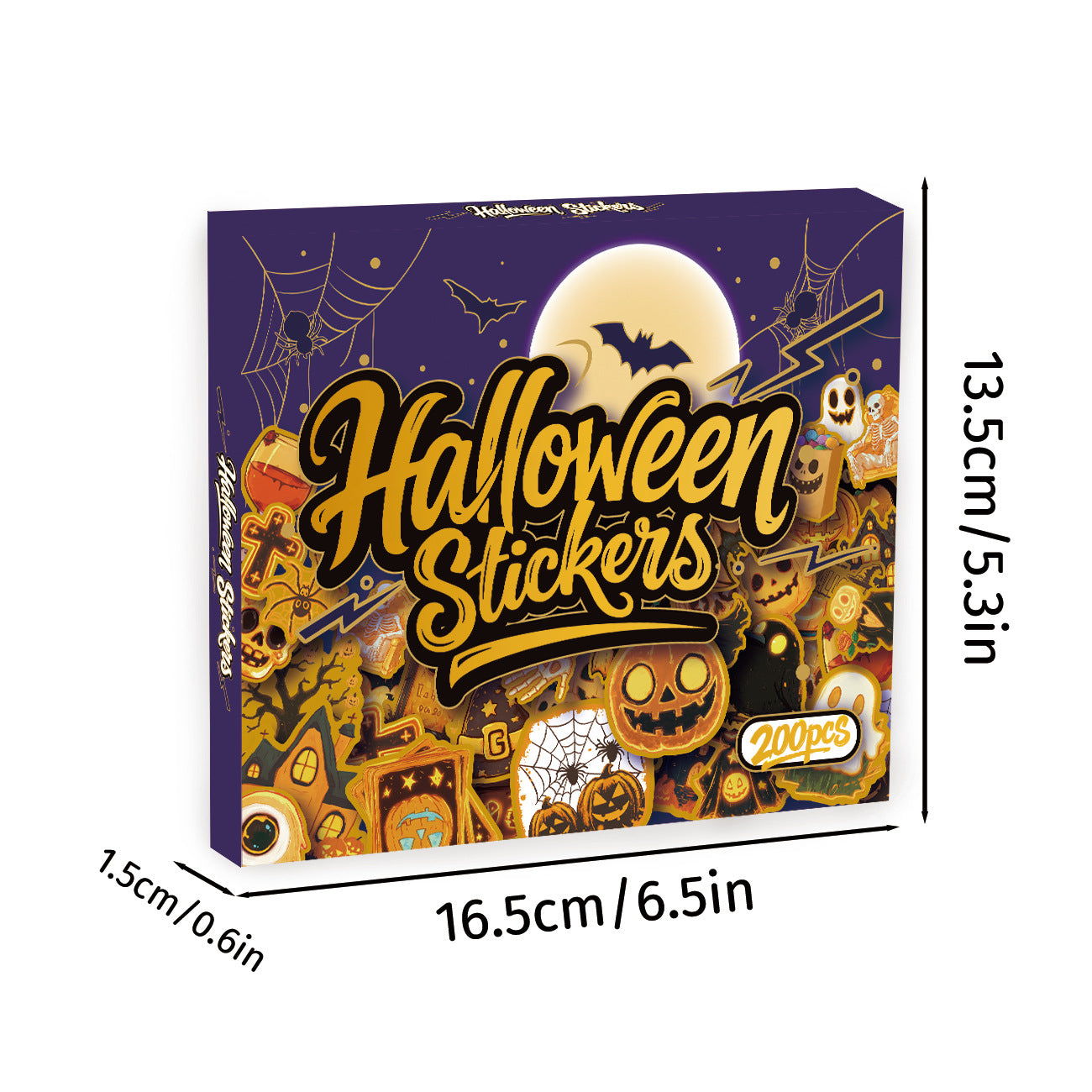 🎃 200PCS Halloween Stickers Gift Box – Holographic Vinyl Graffiti Waterproof Set 👻✨ Kawaii Stickers