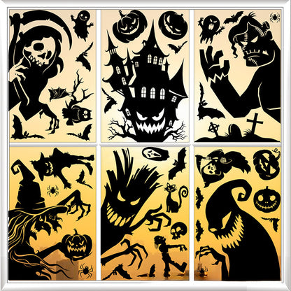 Spooktacular Halloween Window Stickers – Double-Sided Static Cling Décor for Glass Doors & Windows 👻🕷️ Kawaii Stickers