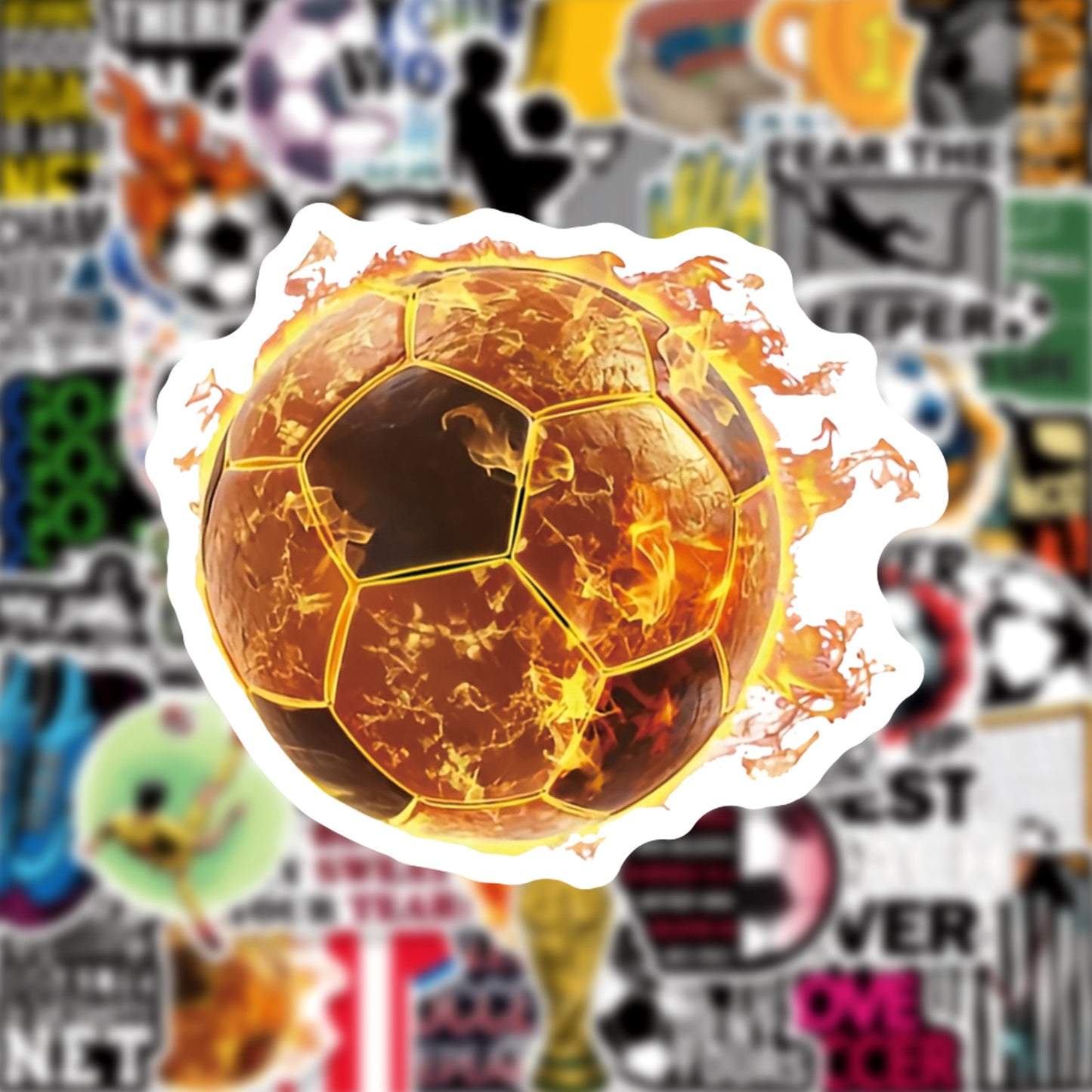 Football Stickers – 50Pcs Sport Designs – High-Definition Waterproof PVC – For Water Bottles, Laptops, Skateboards, Suitcases, Phones – Kawaii Stickers Kawaii Stickers
