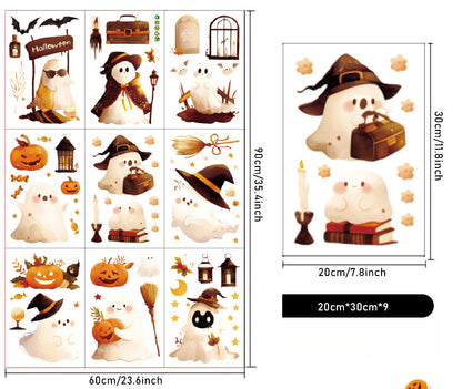 🎃👻Halloween Cute Ghost & Pumpkin Static Window Stickers 🎃👻 Kawaii Stickers