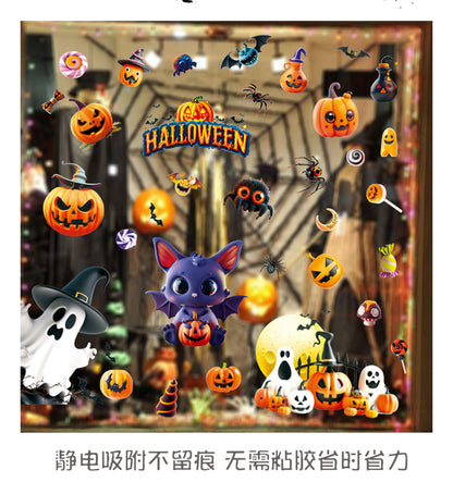 🎃 Halloween Window Stickers – Cute Ghosts & Pumpkins 👻🕸️ Kawaii Stickers