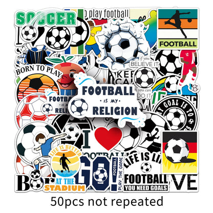 Football Stickers – 50Pcs Sport Designs – High-Definition Waterproof PVC – For Water Bottles, Laptops, Skateboards, Suitcases, Phones – Kawaii Stickers Football Stickers-9 Kawaii Stickers