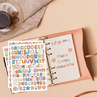 10PCS 0.5 Inch English Alphabet Stickers Small Size Decorative Scrapbook Letter Stickers Waterproof Stickers Kawaii Stickers