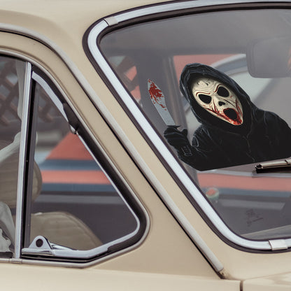 🎃 Halloween Horror Mask Man Static Cling Window Stickers 👻🪟💀 Kawaii Stickers