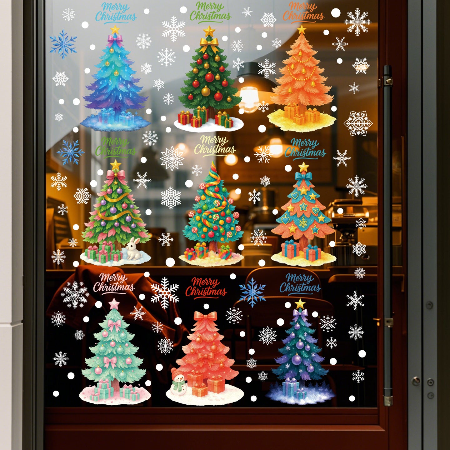 Christmas Tree Stickers – Reusable Static PVC Decal