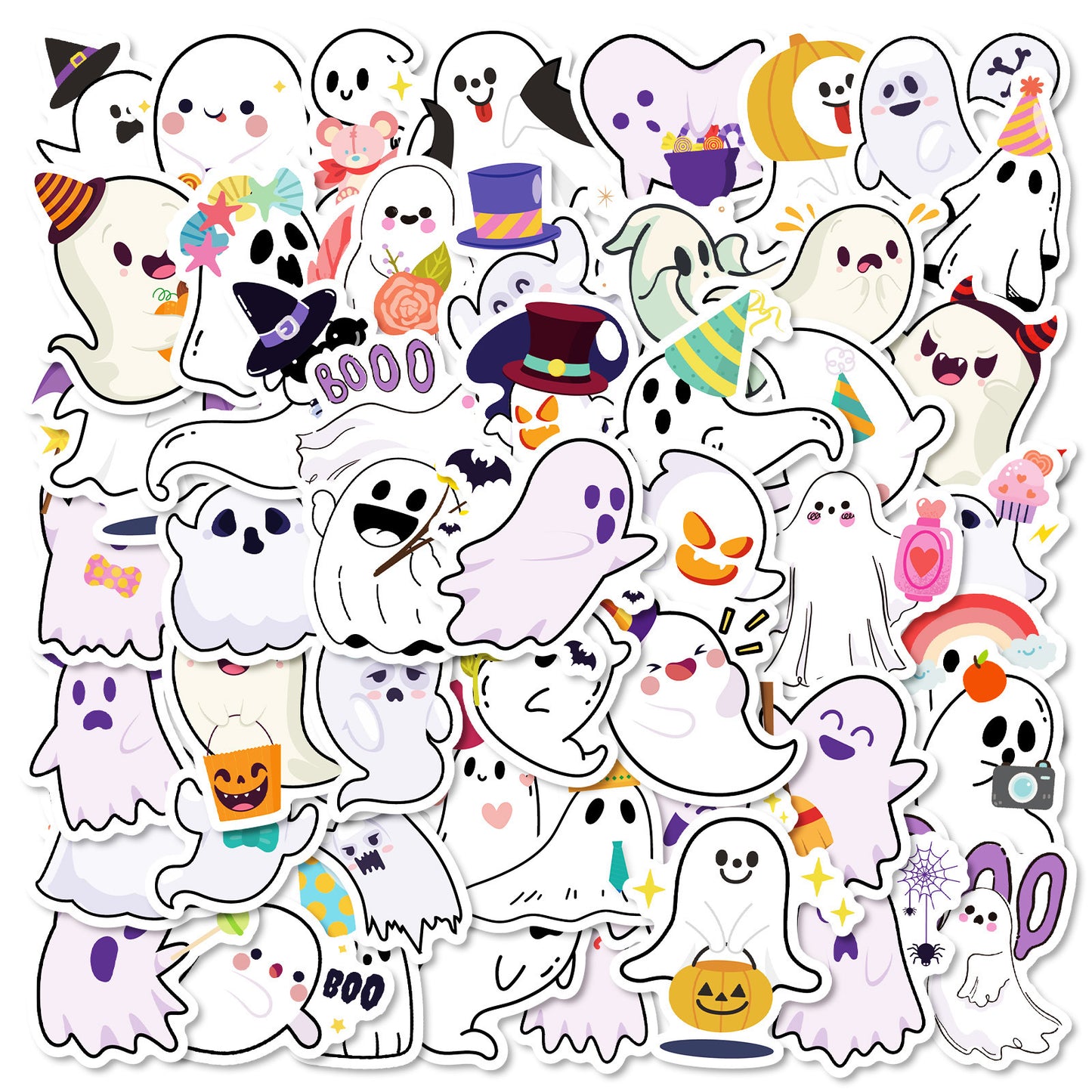 50pcs cute Halloween ghost graffiti stickers Kawaii Stickers