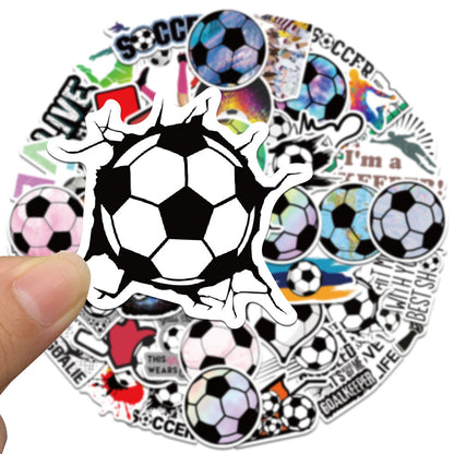 Football Stickers – 50Pcs Sport Designs – High-Definition Waterproof PVC – For Water Bottles, Laptops, Skateboards, Suitcases, Phones – Kawaii Stickers Kawaii Stickers