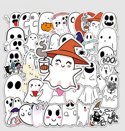 Halloween Stickers  Cute Ghost Graffiti Halloween Sticker Pack (50pcs)