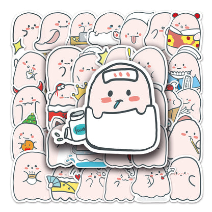 Halloween Stickers  Cute Ghost Graffiti Halloween Sticker (50pcs)