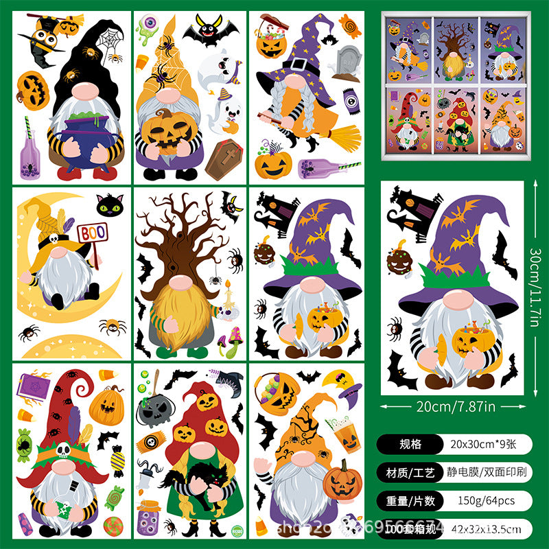 Spooktacular Halloween Window Stickers – Double-Sided Static Cling Décor for Glass Doors & Windows 👻🕷️ Kawaii Stickers