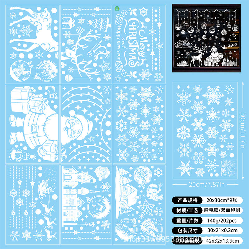 🎄 White & Blue Snowflake Window Stickers – Static Cling Christmas Window Decals for Holiday Decor 🎄 Kawaii Stickers
