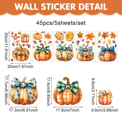 Happy Halloween Window Stickers – Ghosts, Pumpkins & Bats – Static-Cling PVC Wall & Glass Decals for Spooky Home Party Décor 👻🕷️🌙 N 20*30cm*5pcs Kawaii Stickers