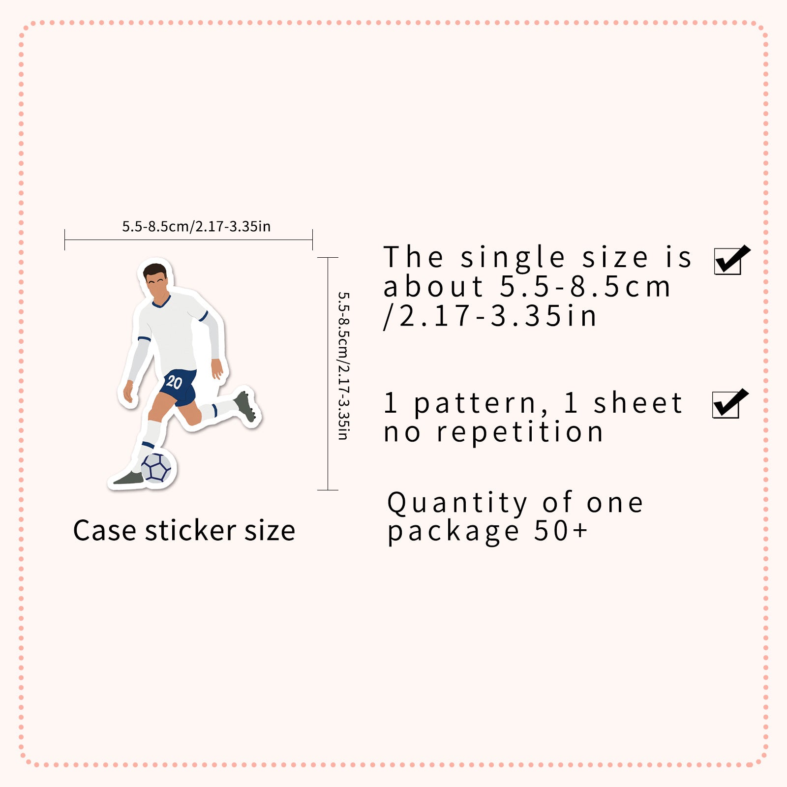 Football Stickers – 50Pcs Sport Designs – High-Definition Waterproof PVC – For Water Bottles, Laptops, Skateboards, Suitcases, Phones – Kawaii Stickers Kawaii Stickers