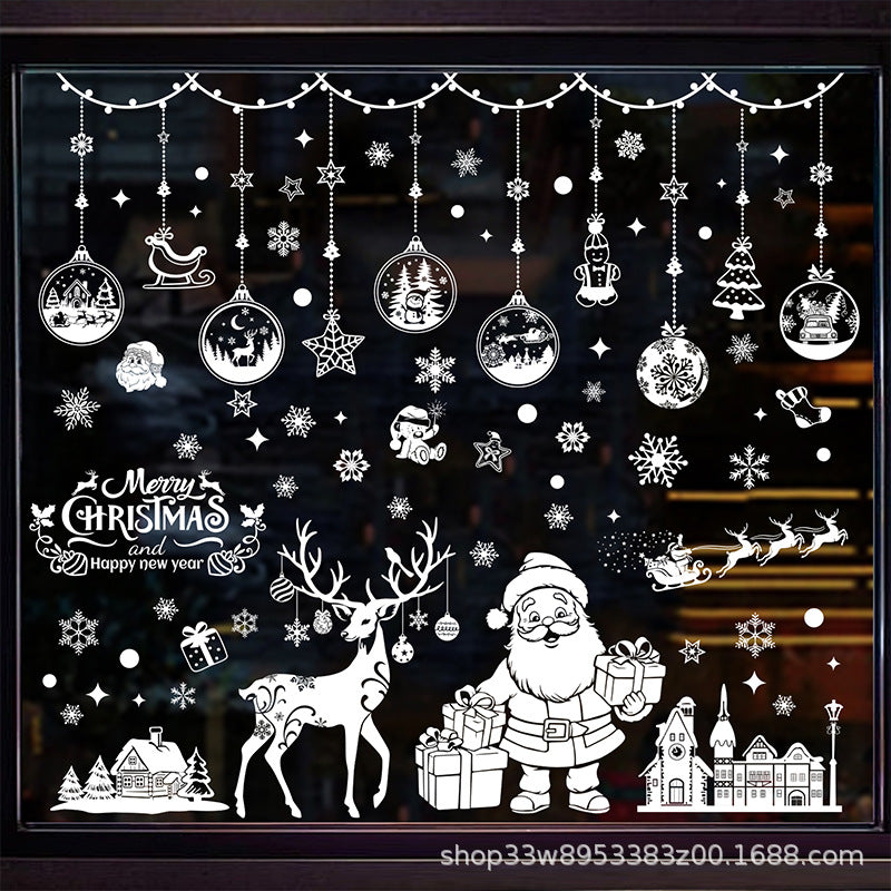 🎄 White & Blue Snowflake Window Stickers – Static Cling Christmas Window Decals for Holiday Decor 🎄 Kawaii Stickers