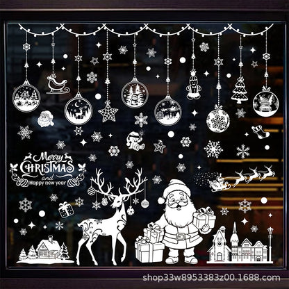 🎄 White & Blue Snowflake Window Stickers – Static Cling Christmas Window Decals for Holiday Decor 🎄 Kawaii Stickers