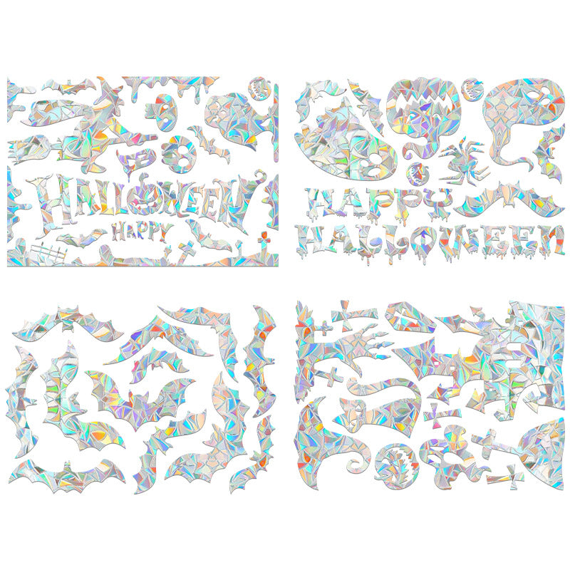 Halloween Stickers – Holographic Bat Suncatcher PVC Decals 🦇