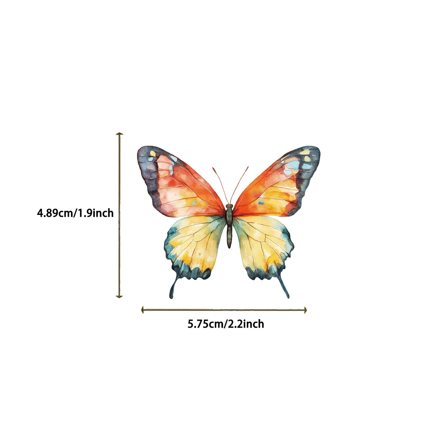 🦋🌈 50pcs Colorful Transparent Butterfly Stickers | Waterproof PET Stickers for Journals, Notebooks, Cups ☕, Guitars & DIY Crafts 🎨✨ Kawaii Stickers