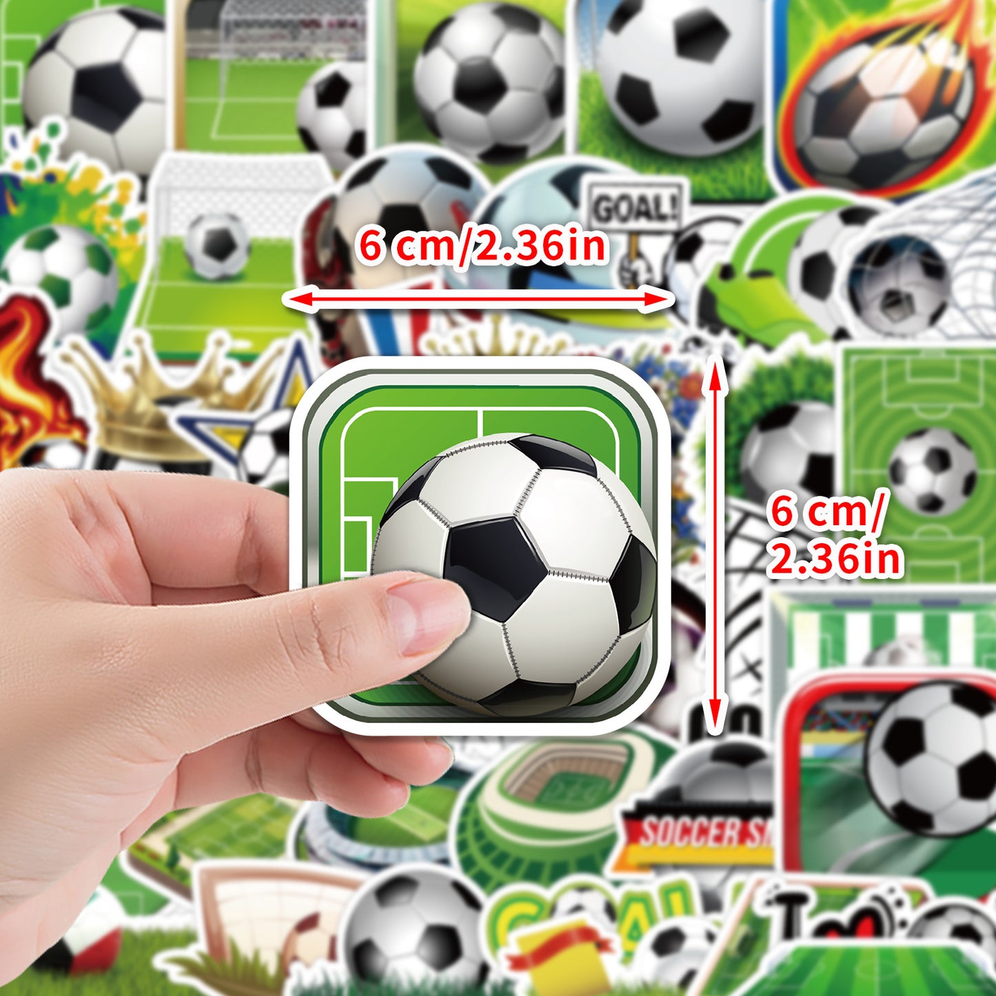 Football Stickers – 50Pcs Sport Designs – High-Definition Waterproof PVC – For Water Bottles, Laptops, Skateboards, Suitcases, Phones – Kawaii Stickers Kawaii Stickers