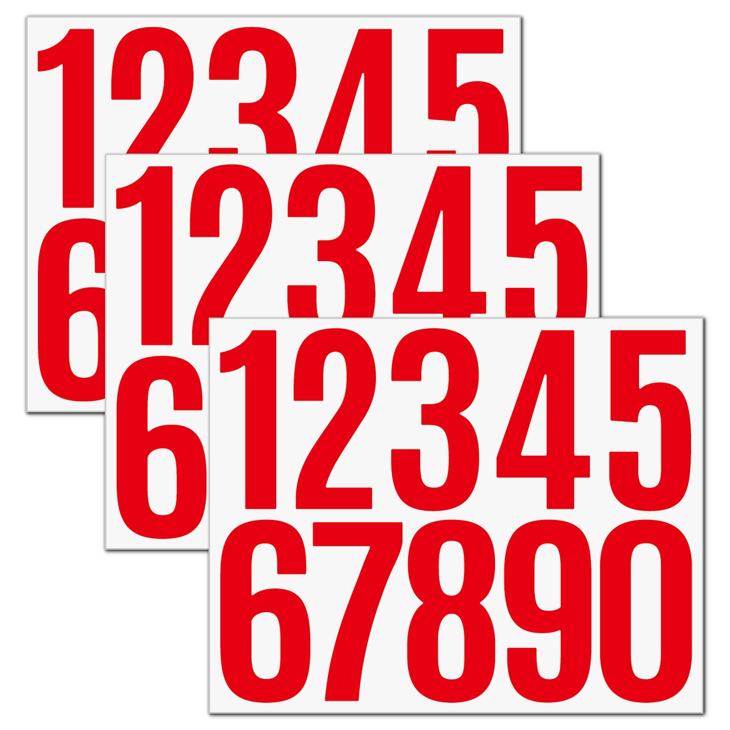 3inch Alphabet Number Stickers Car Mailbox Logo Waterproof Stickers Large Letter Stickers Numbers-Red*3 21*16.8cm Kawaii Stickers