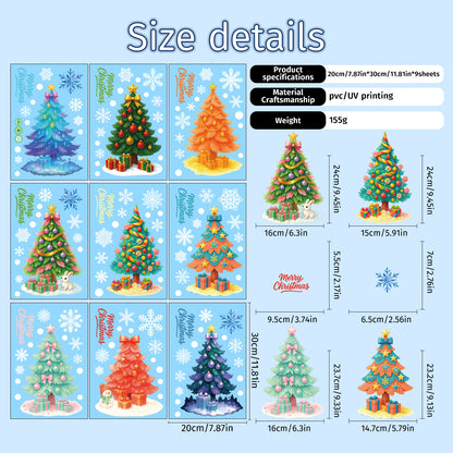 Christmas Tree Stickers – Reusable Static PVC Decal