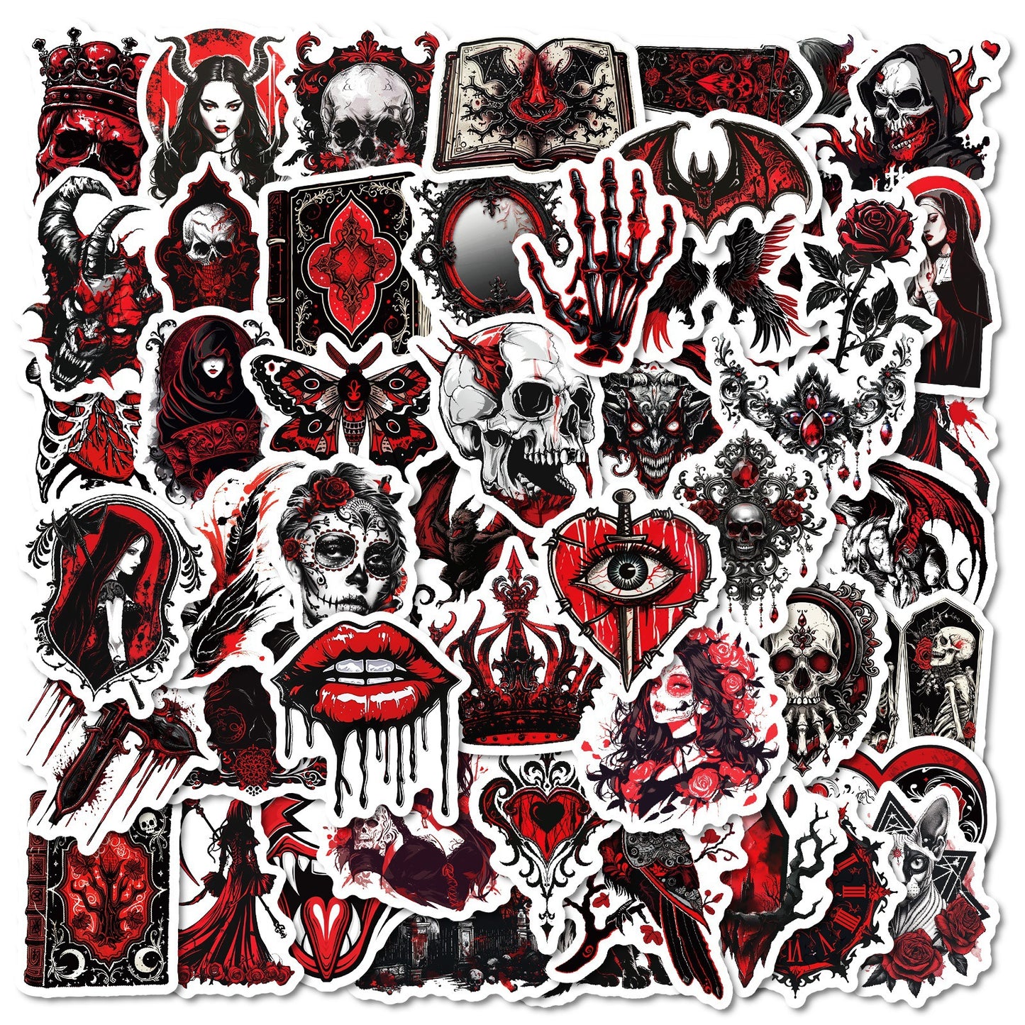 Halloween Stickers | 50pcs Punk Devil Horror Sticker Pack