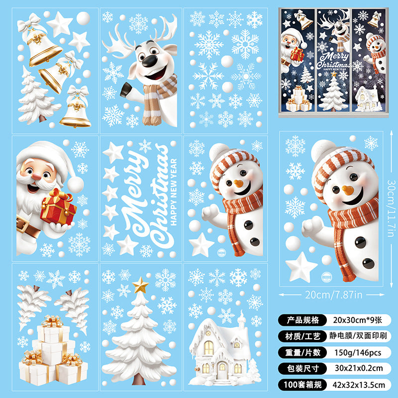 🎄 White & Blue Snowflake Window Stickers – Static Cling Christmas Window Decals for Holiday Decor 🎄 SD2319. Kawaii Stickers