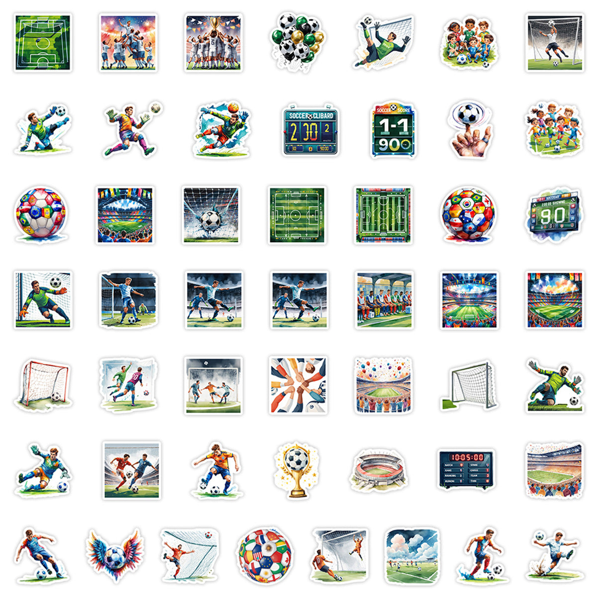 ⚽ 50PCS Football Stickers Pack – Cool Graffiti Laptop, Water Bottle & Phone Decals 2025 ✨ Kawaii Stickers