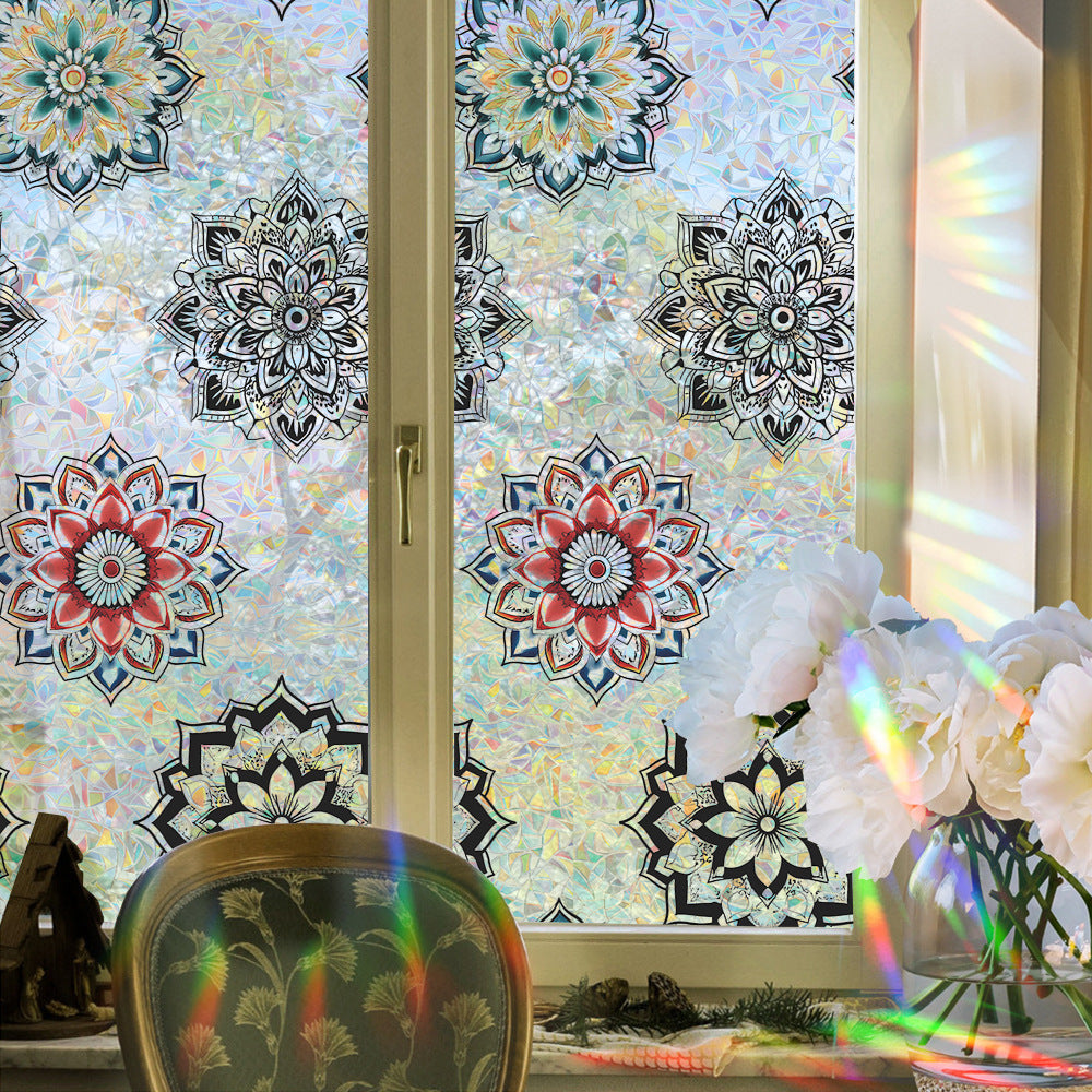 🌸 Holographic Mandala Flower Window Stickers – Colorful & Mindful Home Decor 🌸 Kawaii Stickers