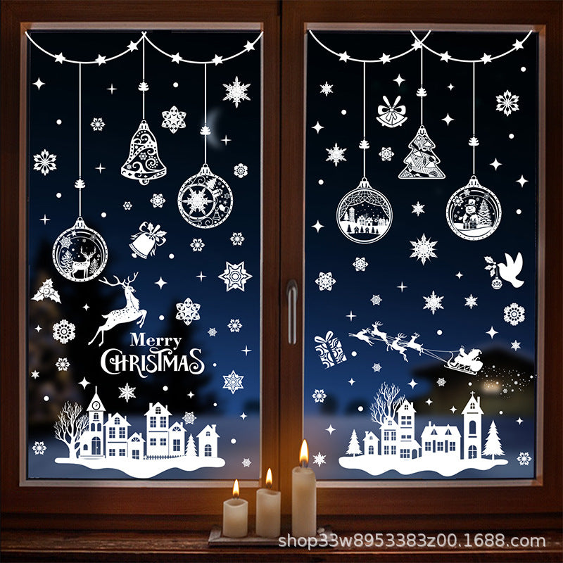 🎄 White & Blue Snowflake Window Stickers – Static Cling Christmas Window Decals for Holiday Decor 🎄 Kawaii Stickers