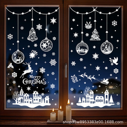 🎄 White & Blue Snowflake Window Stickers – Static Cling Christmas Window Decals for Holiday Decor 🎄 Kawaii Stickers