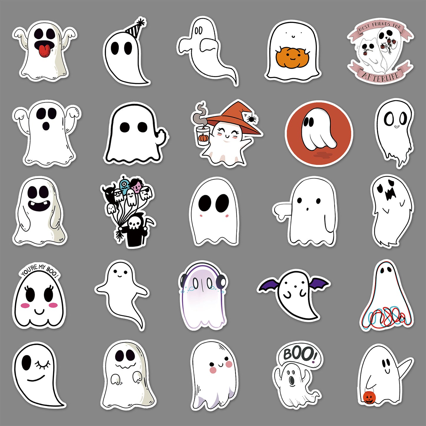 Halloween Stickers – Adorable Ghost Decals for Spooky Fun(100pcs)