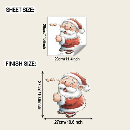🎅 Watercolor Cute Santa Christmas Stickers – Removable & Self-Adhesive Home Decor 🎄 Kawaii Stickers