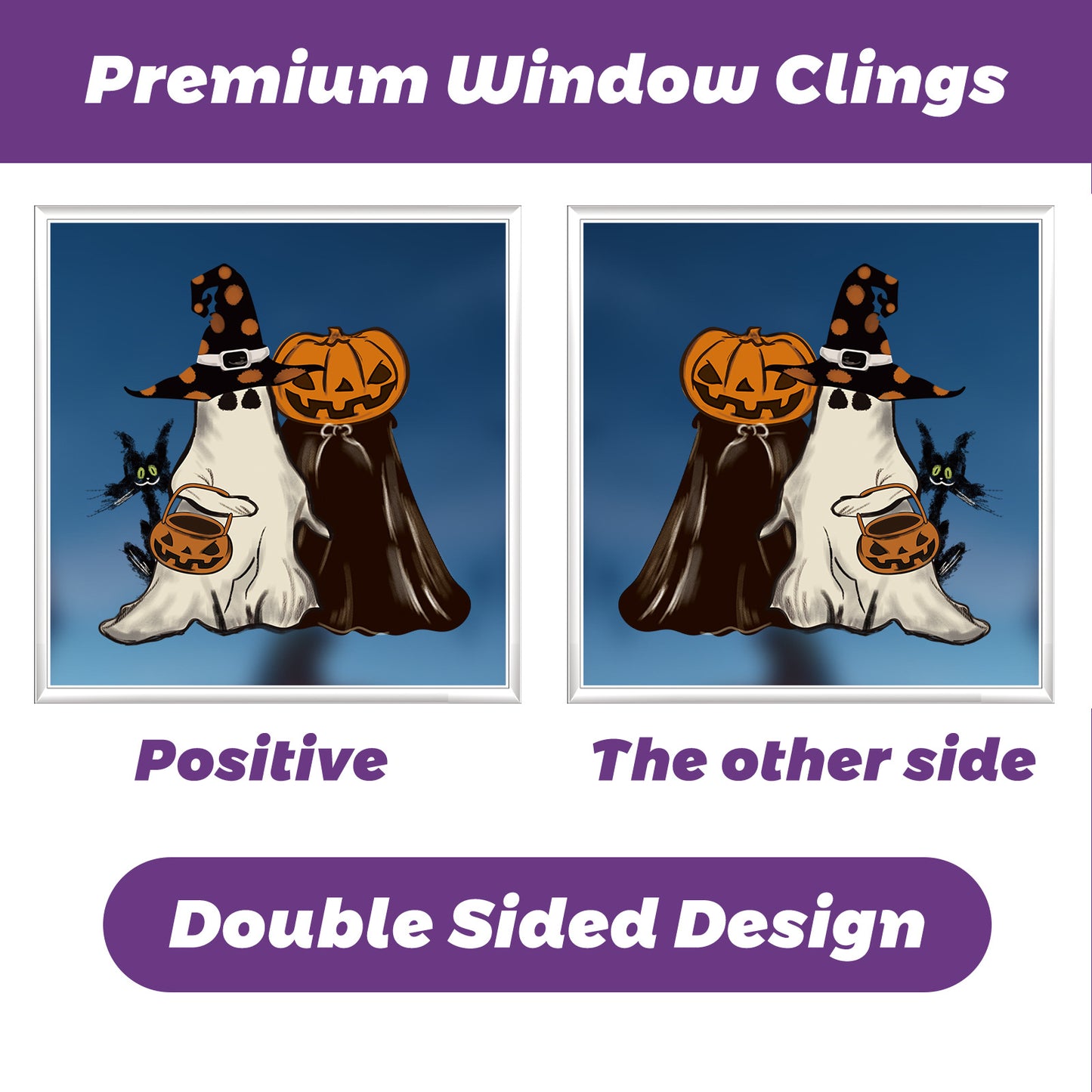 🎃 Halloween Window Stickers – Cute Pumpkin & Bat Static Clings for Glass Doors & Party Decor 👻🦇 Kawaii Stickers