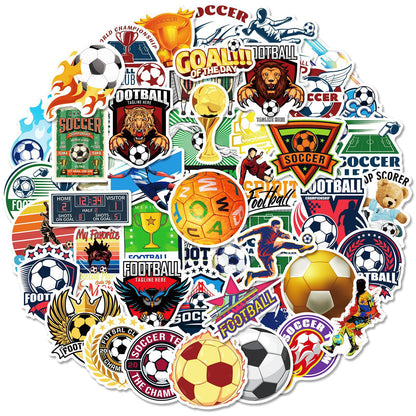 ⚽ 50PCS New Cartoon Football Stickers – Waterproof PVC Kawaii Collection 🏆✨ Kawaii Stickers