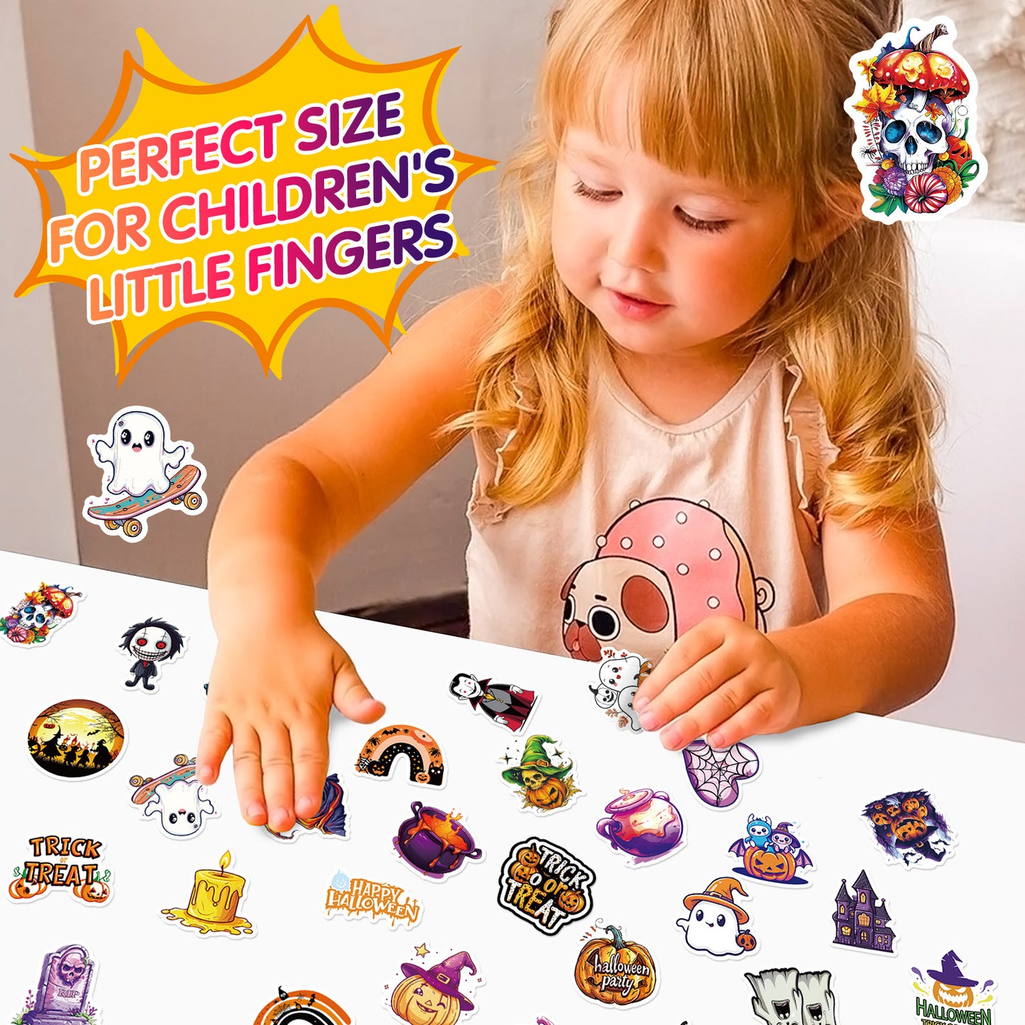🎃👻 50 Pcs Halloween Stickers – Spooky Trick or Treat DIY Stickers for Cup, Laptop, Notebook, Luggage 👻🎃 Kawaii Stickers