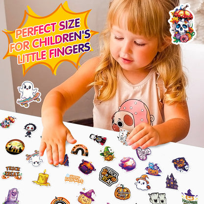 🎃👻 50 Pcs Halloween Stickers – Spooky Trick or Treat DIY Stickers for Cup, Laptop, Notebook, Luggage 👻🎃 Kawaii Stickers